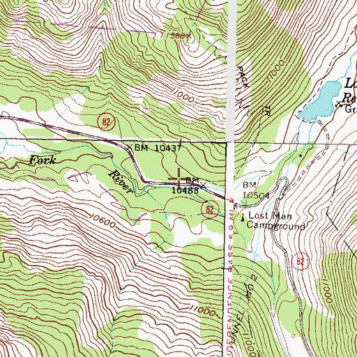 Topographic Map of Lost Man Creek, CO
