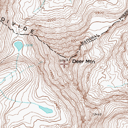 Topographic Map of Deer Mountain, CO