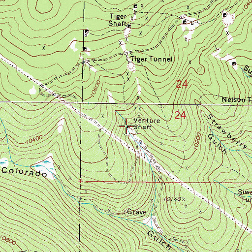 Topographic Map of Venture Shaft, CO