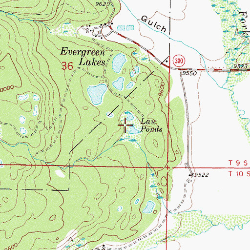 Topographic Map of Law Ponds, CO