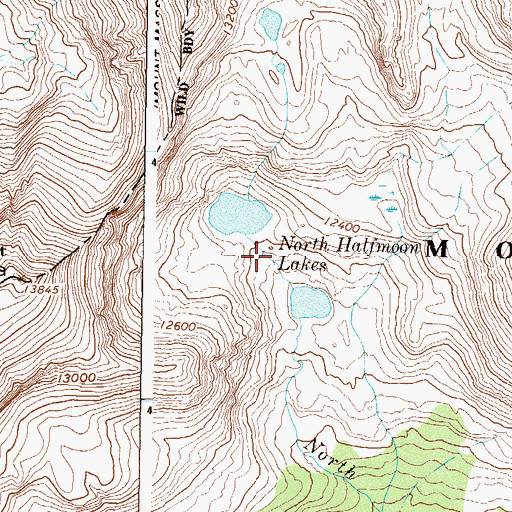 Topographic Map of North Halfmoon Lakes, CO
