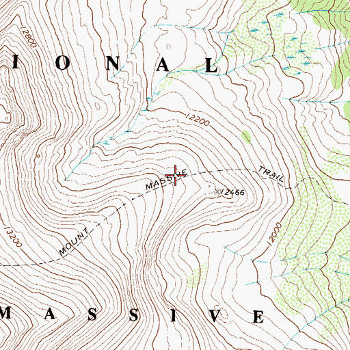 Topographic Map of Mount Massive Trail, CO