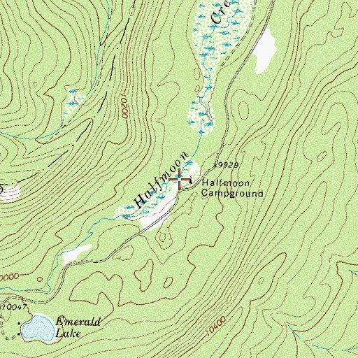 Topographic Map of Halfmoon Campground, CO
