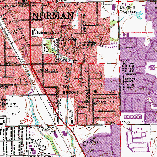 Topographic Map of Harvest Time Baptist Church, OK