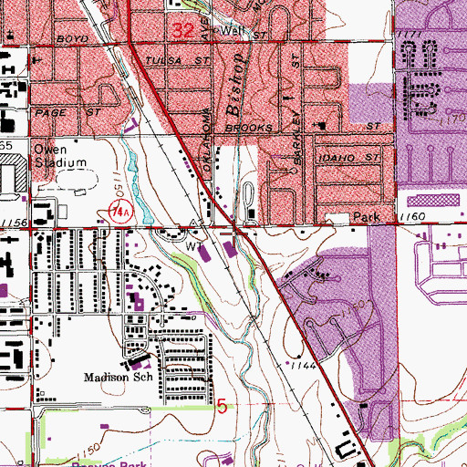 Topographic Map of Kingdom Hall of Jehovahs Witnesses, OK