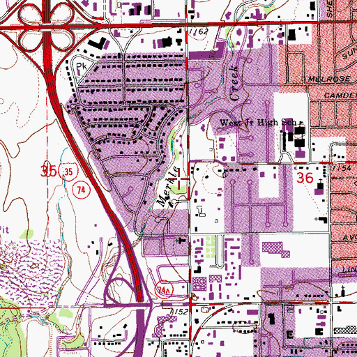 Topographic Map of Memorial Presbyterian Church, OK