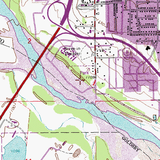 Topographic Map of Riverside Church, OK