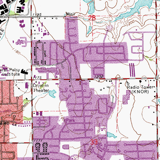Topographic Map of Seventh Day Adventist Church, OK