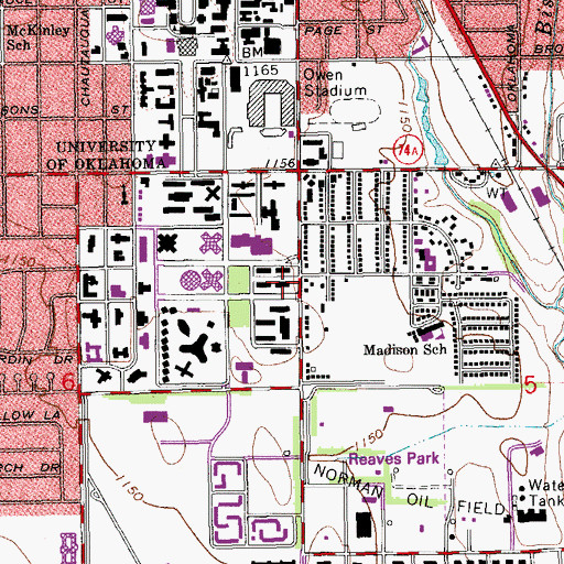 Topographic Map of Saint Thomas More University Preschool, OK