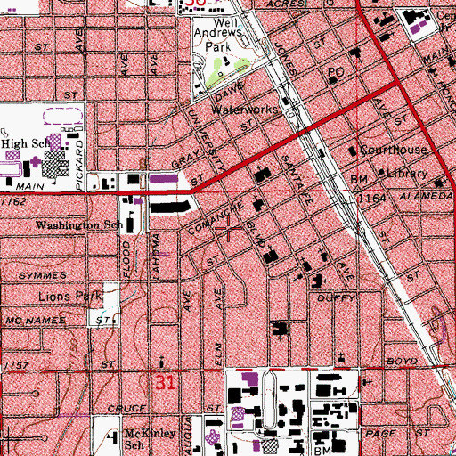 Topographic Map of Unification Church, OK