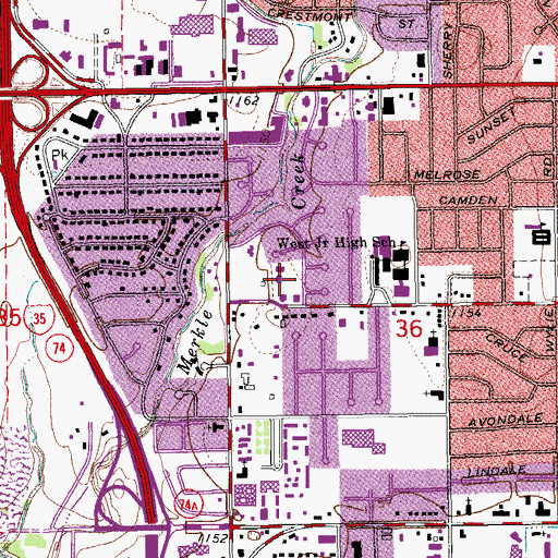 Topographic Map of University Christian Church, OK