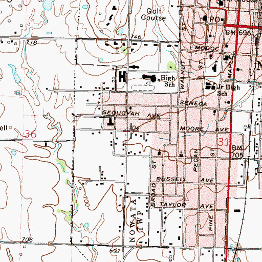Topographic Map of Living Word Family Church, OK