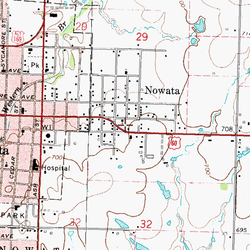 Topographic Map of Seventh Day Adventist Church, OK