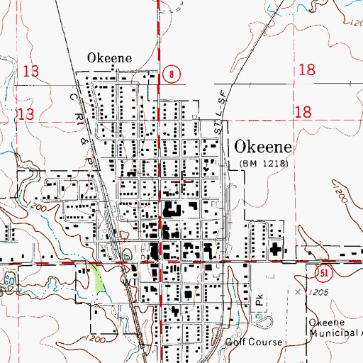 Topographic Map of Church of Christ, OK