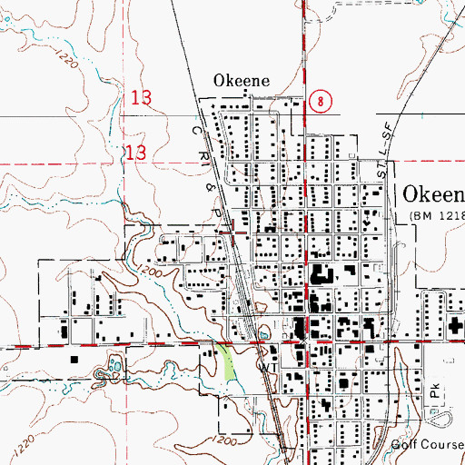Topographic Map of Okeene Assembly of God Church, OK