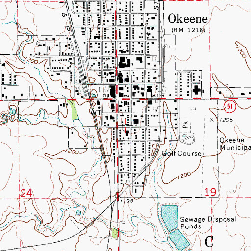 Topographic Map of Saint Anthonys Catholic Church, OK