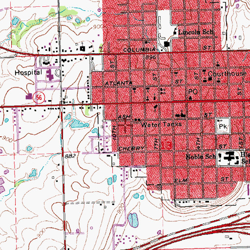 Topographic Map of Victory Christian Center, OK