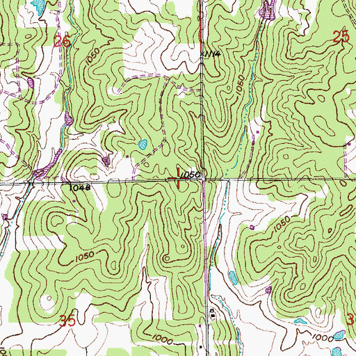 Topographic Map of Lakeside Free Will Baptist Church, OK