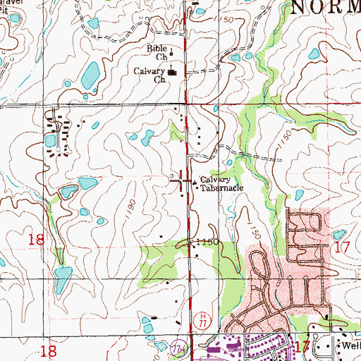 Topographic Map of United Pentecostal Church, OK