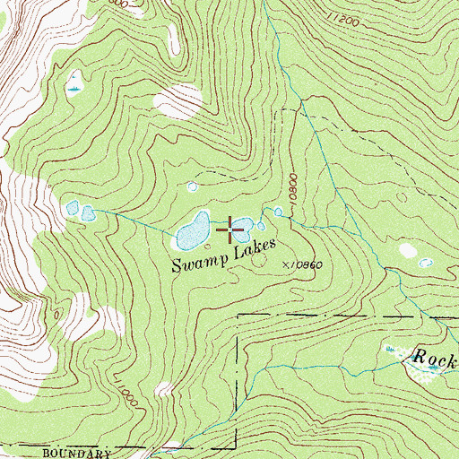 Topographic Map of Swamp Lakes, CO