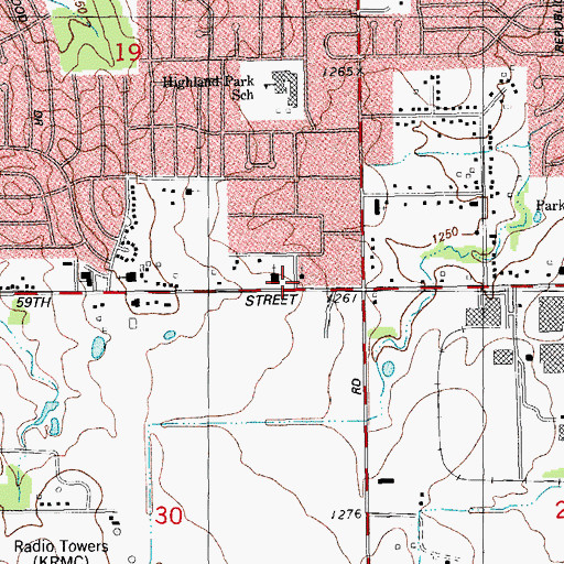 Topographic Map of Abundant Life Missionary Church, OK