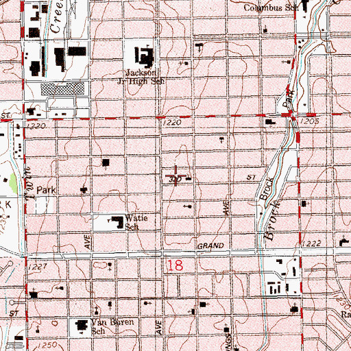 Topographic Map of Agnew Avenue Baptist Church, OK