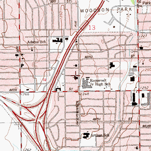 Topographic Map of Airline Baptist Church, OK