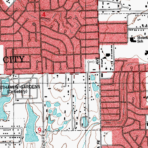 Topographic Map of Alliance Bible Church, OK