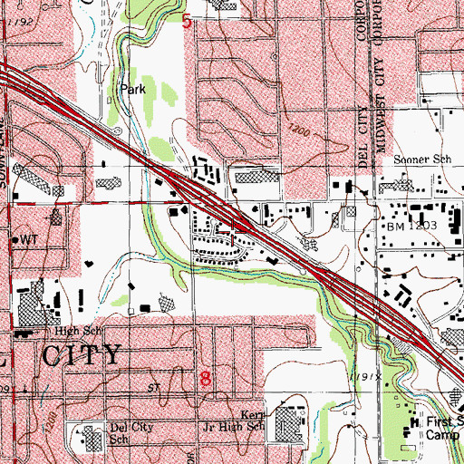 Topographic Map of Ambassador Baptist Church, OK