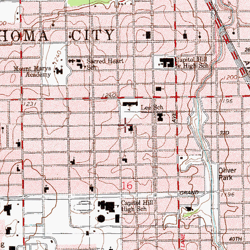 Topographic Map of Angie Smith Indian Methodist Church, OK