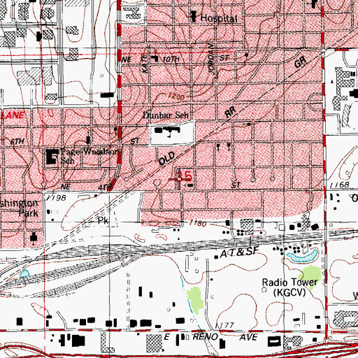 Topographic Map of Antioch Institutional Baptist Church, OK