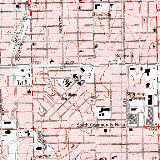 Topographic Map of Asbury United Methodist Church, OK