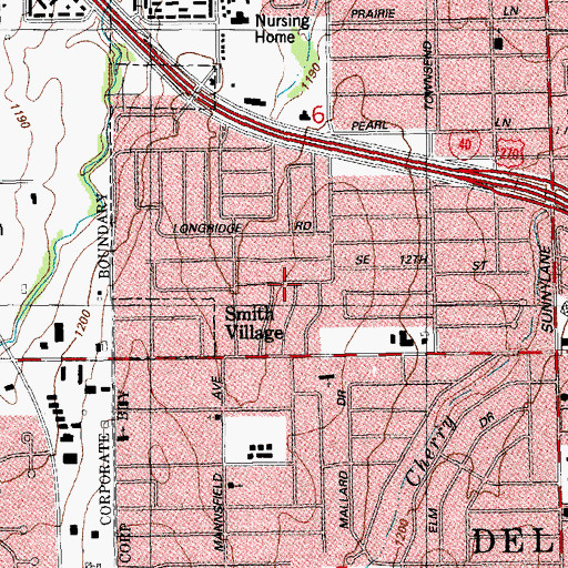 Topographic Map of Ascension Lutheran Church, OK