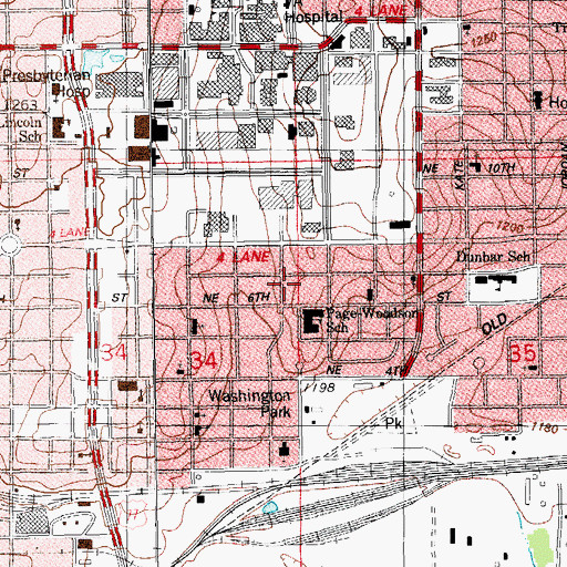 Topographic Map of Avery Chapel Afrian Methodist Episcopal Church, OK