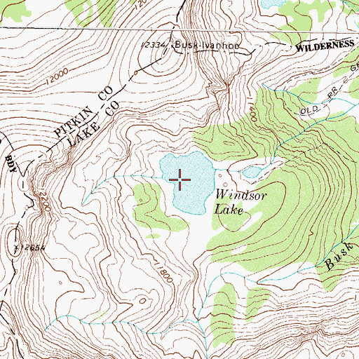 Topographic Map of Windsor Lake, CO