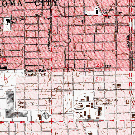 Topographic Map of Bethel Assembly of God, OK