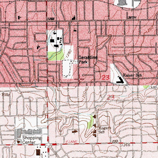 Topographic Map of Bible Missionary Church, OK