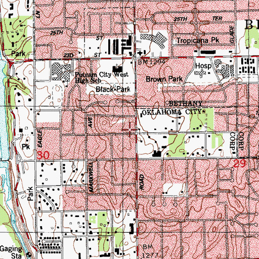 Topographic Map of Brethren in Christ Church, OK