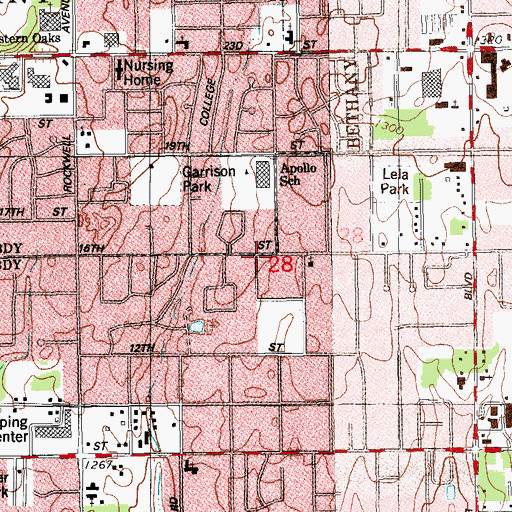 Topographic Map of Calvary Bible Fellowship Church, OK