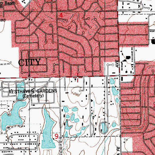 Topographic Map of Calvary Brethren in Christ Church, OK