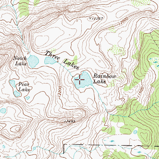 Topographic Map of Rainbow Lake, CO
