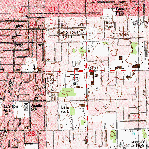 Topographic Map of Calvary Christian Fellowship Church, OK