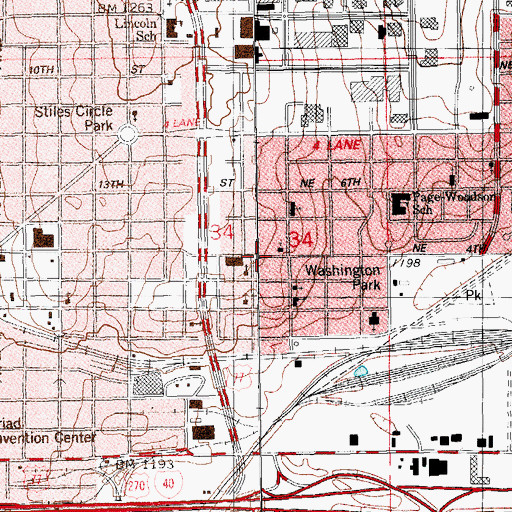Topographic Map of Canon Baptist Church, OK