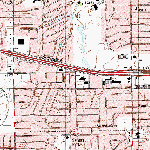 Topographic Map of Capitol Hill Assembly of God, OK