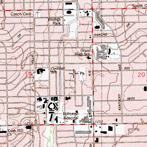 Topographic Map of Capitol Hill Baptist Church, OK