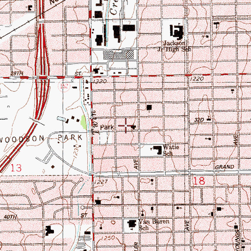 Topographic Map of Capitol Hill Free Will Baptist Church, OK