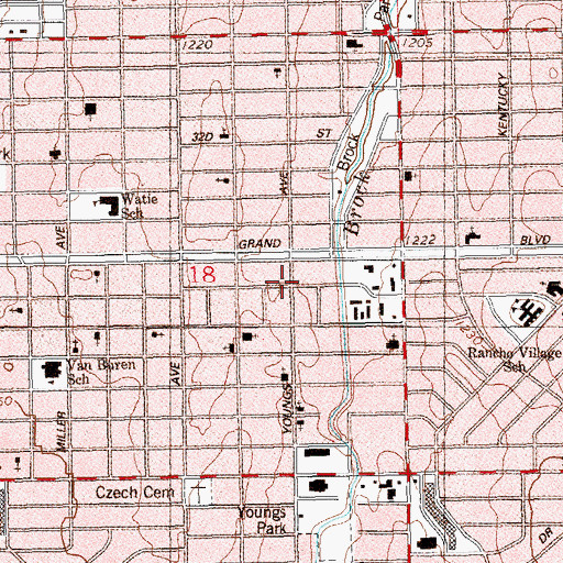 Topographic Map of Carmelite Missionary Sisters Church, OK