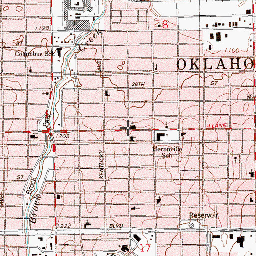 Topographic Map of Cathedral de Adoracion, OK