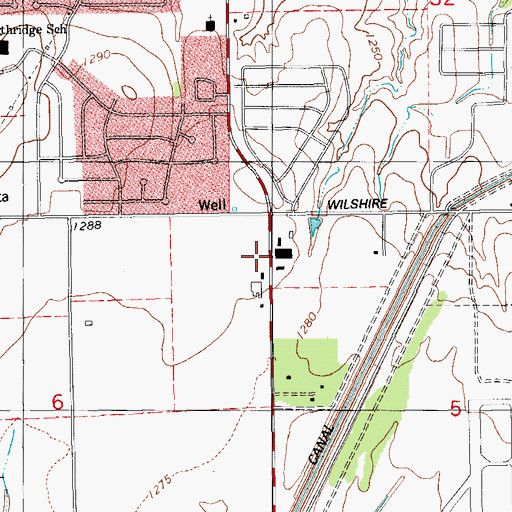 Topographic Map of Cathedral of Praise World Center, OK