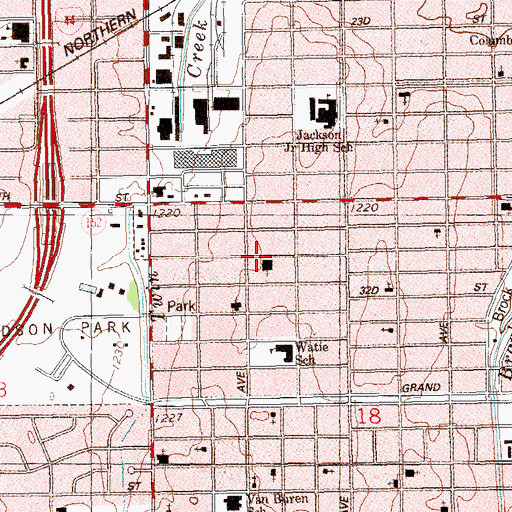 Topographic Map of Central Christian Church, OK